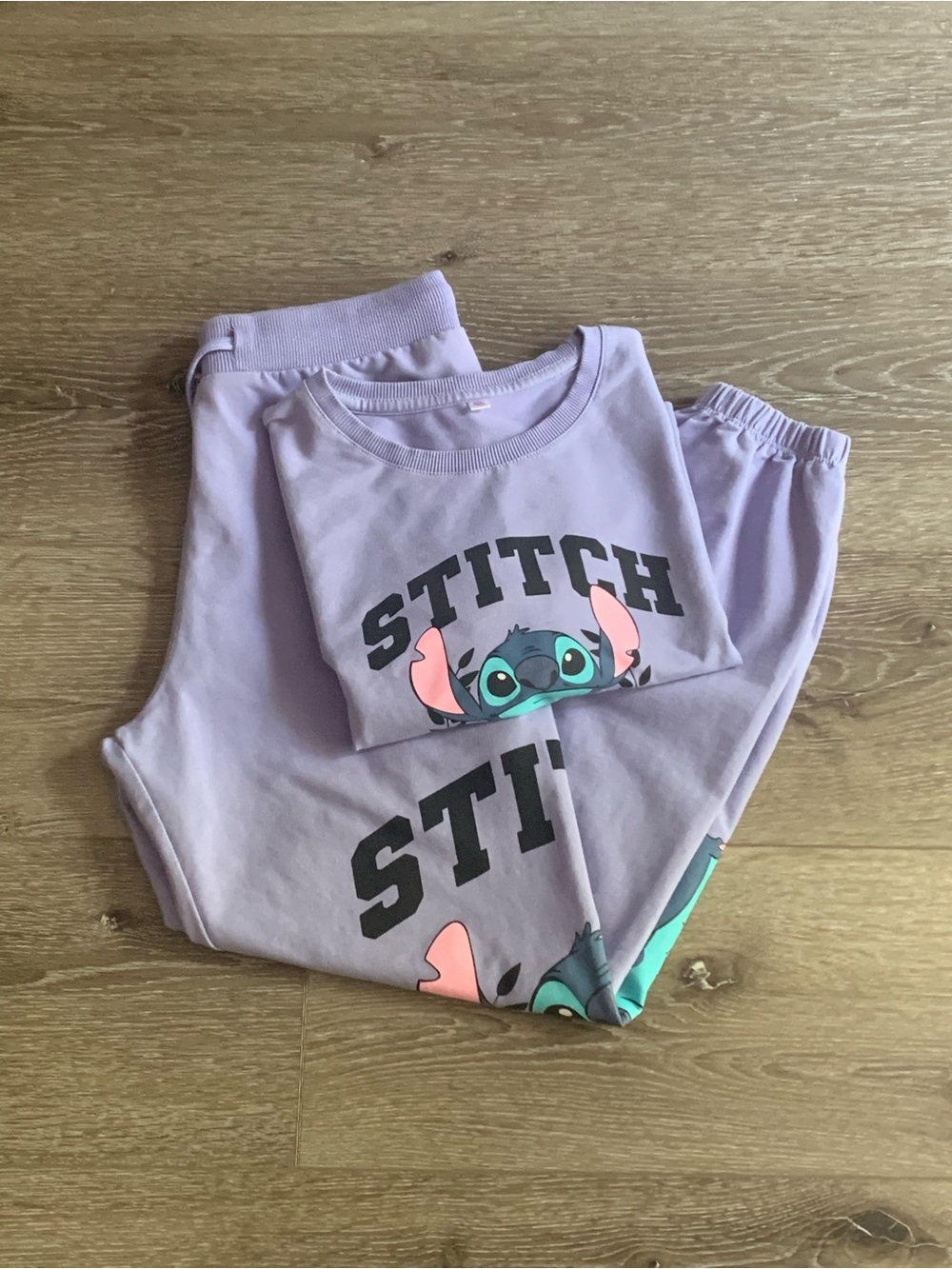Girls Stitch Lavender Kids Set